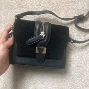 Fur accent small cross body